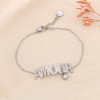 Bracelet acier inox romantique AMOUR strass femme 0224026 argenté