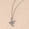 Collier acier inoxydable oiseau en vol colibri femme 0124030 argenté