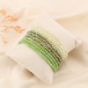 Bracelets élastiques perles cristal +boudin pour femme 0224084 vert kaki