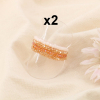 8 bagues perles cristaux facettés élastiques 0424076 cognac