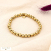 Bracelet élastique billes acier inoxydable style contemporain 0223587 doré