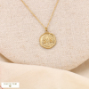 Collier signe astrologique SCORPION zodiacal constellation acier inoxydable 0123176 doré