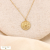 Collier signe astrologique TAUREAU zodiacal constellation acier inoxydable 0123175 doré