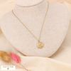 Collier signe astrologique POISSON zodiacal constellation acier inoxydable 0123174 doré