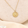 Collier signe astrologique VIERGE zodiacal constellation acier inoxydable 0123173 doré