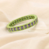 Bracelet élastique métal peint strass facettées 0224001 vert