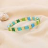 Bracelet élastique métal peint coloré 0224002 bleu turquoise