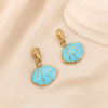 2 CHARMS BRELOQUES COQUILLE ÉMAIL ACIER INOXYDABLE 0624023 bleu