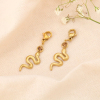 2 charms breloques serpent texturé acier inoxydable strass 0624062 taupe