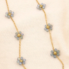COLLIER ACIER INOXYDABLE FLEURS BILLE FACETTÉE CRISTAL 0124135 violet