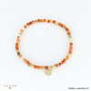 Bracelet acier inoxydable tubes billes facettées pierre femme 0222023 rouge