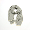 Echarpe chaude motifs chevrons et franges femme 0724515 gris clair