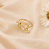 Bague contemporain acier inoxydable anneau barre 0424514 doré
