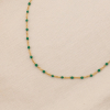 Collier chapelet billes émaillées minimaliste acier inoxydable 0124187 vert foncé
