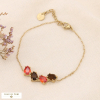 Bracelet chaîne en acier inoxydable pendentif strass colorés 0223510 orange foncé