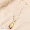 Collier acier inoxydable pendentif goutte pampilles pierre 0124047 multi