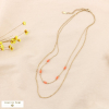 Collier double-rang acier inoxydable cristal facetté 0124140 orange
