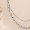 Collier Chaîne Double-Rangs Acier Inoxydable 0125041 argenté