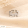 Bague acier inoxydable ouverte guirlande texturée femme 0424054 argenté