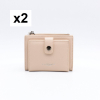 Portefeuille compact simili-cuir texturé Flora&Co 0925002 (lot de 2) naturel/beige