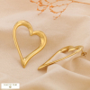 Boucles d’oreille cœur ajouré acier inoxydable 0324602 doré