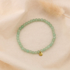 Bracelet élastique billes pierre 4mm acier inoxydable femme 0224593 vert kaki