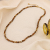 Collier billes pierre acier inoxydable 0124605 naturel/beige