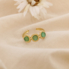 Bague Ajustable Acier Trio Cabochons Pierre ou Nacre 0425011 vert