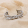 Bracelet joncs entrelacés acier inoxydable 0225047 argenté