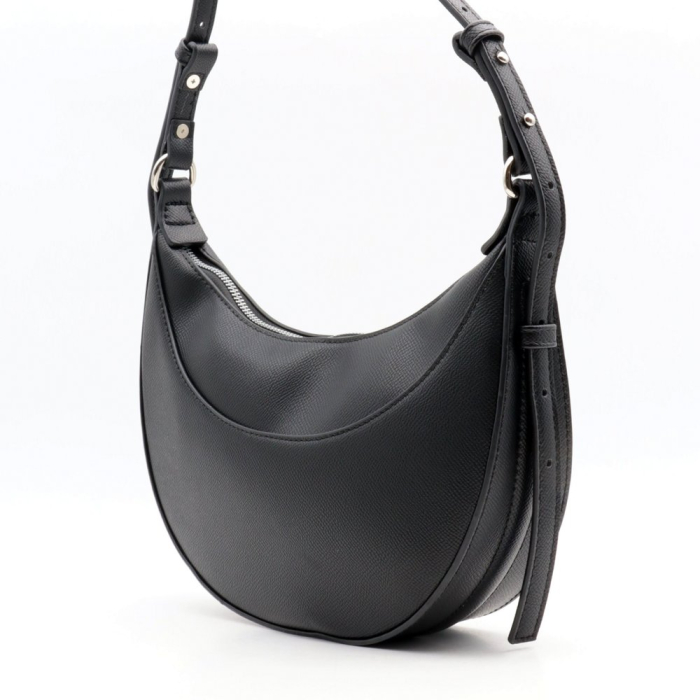 Sac porté épaule Flora&Co simili-cuir texturé demi-lune 0925013 noir
