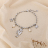 Bracelet acier hippocampe astérie coquillage perle 0225024 argenté