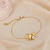 Bracelet acier marin étoile de mer coquillage perle 0225029 doré