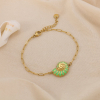 Bracelet acier inox émail marin escargot de mer 0225030 vert
