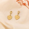 2 Charms Cœur Texturé Acier Inoxydable Doré 0625032 doré
