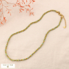 Collier tressé coloré avec chaîne fine en acier 0124076 vert