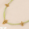 Collier fantaisie avec grappes de billes en acier inoxydable vert