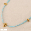 Collier fantaisie avec grappes de billes en acier inoxydable bleu