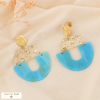 Boucles d’oreilles XXL en acier inoxydable et résine 0324531 bleu