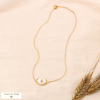 Collier œil protecteur acier inoxydable pierre naturelle 0124014 blanc