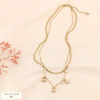 Collier Double-Rang Layering en Acier Inoxydable et Strass 0124039 blanc