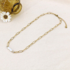 Collier Chaîne Torsadée Acier Inoxydable Perle Acrylique 0124061 blanc
