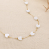 Collier en acier inoxydable et cœurs en nacre naturelle 0125159 blanc
