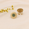 Bague ronde acier inoxydable pierre naturelle 0424058 vert