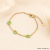 Bracelet fleurs cristal acier inoxydable 0223122 vert