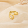 Bague acier inoxydable ajouré contemporain organique 0425088 doré
