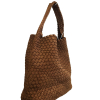 Sac porté épaule tissu polyester tressé anse 0925514 cognac