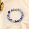 Bracelet élastique bille pierre 8mm acier inoxydable 0225555 bleu