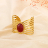 Bracelet manchette acier inoxydable résine marbré 0225530 rouge bordeaux