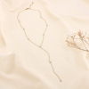 Collier forme Y acier inoxydable strass 0125578 doré