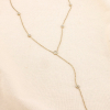 Collier forme Y acier inoxydable strass 0125578 doré